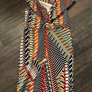 Colorful Striped Fitted Dress